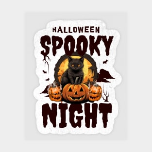 Retro Black Cat Halloween Pumpkin Costume For Women Men Kids Sticker